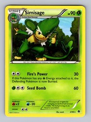Simisage 2/98 Rare Emerging Powers Pokemon Card