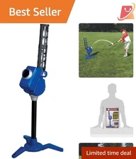 Baseball Pitching Machine Adjustable Kid Practice Toy with 6 Balls Blue Small