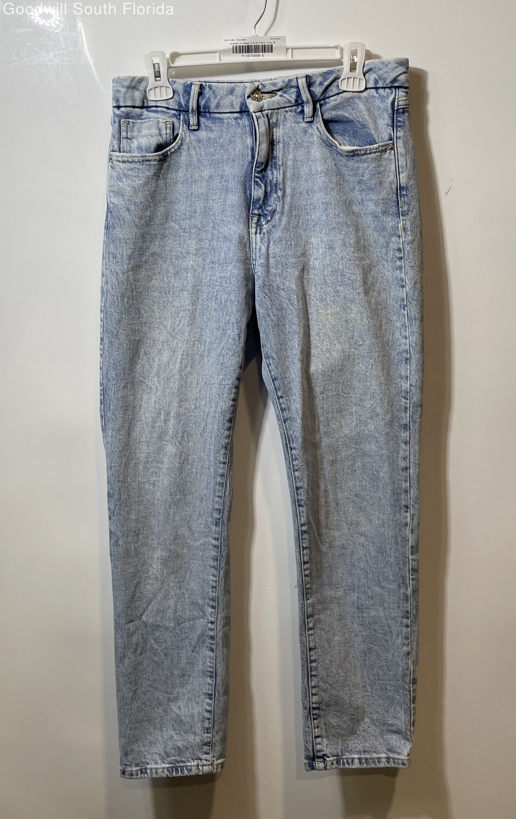 Forever 21 Womens Blue Cotton Blend Denim Light Wash Straight Leg Jeans Size 28