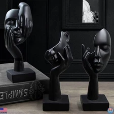 3 Pcs Thinker Statue,Modern Home Resin Sculptures,Collectible Figurines for Home