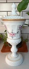 Vintage Westmoreland Milk Glass Roses & Bows Covered Urn 12.25"
