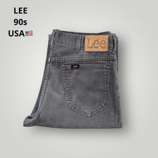 Lee USA Made Gray Corduroy Pants W33 Vintage 90s Straight Fit Mens