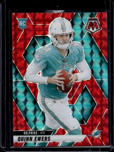 2025 Panini Mosaic Quinn Ewers Rookies RC Red Prizm Rookie #308 Dolphins