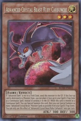 Yugioh! Advanced Crystal Beast Ruby Carbuncle - BLCR-EN010 - Secret Rare - 1st E