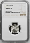 1943-D Mercury Dime NGC MS66 Full Bands