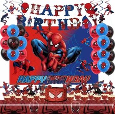 52pcs Spider Birthday Decorations Pack - Cartoon Spider Party Decorations Banner