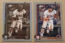 2025 Topps Chrome Pedro Leon Rookie Card Sepia Refractor+Base RC Houston Astros 