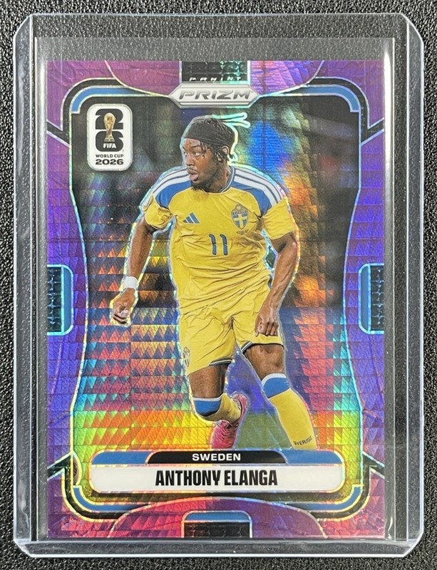 ANTHONY ELANGA 2026 PANINI PRIZM WORLD CUP #499 PURPLE HYPER 221/299 SWEDEN