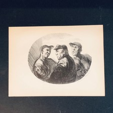 Paul Louis Clemens Baseball Argument Art 1930s Print Treasury Collection Sketch