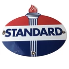 Vintage Standard Gasoline Sign - Porcelain Torch Gas Station Pump Plate Sign
