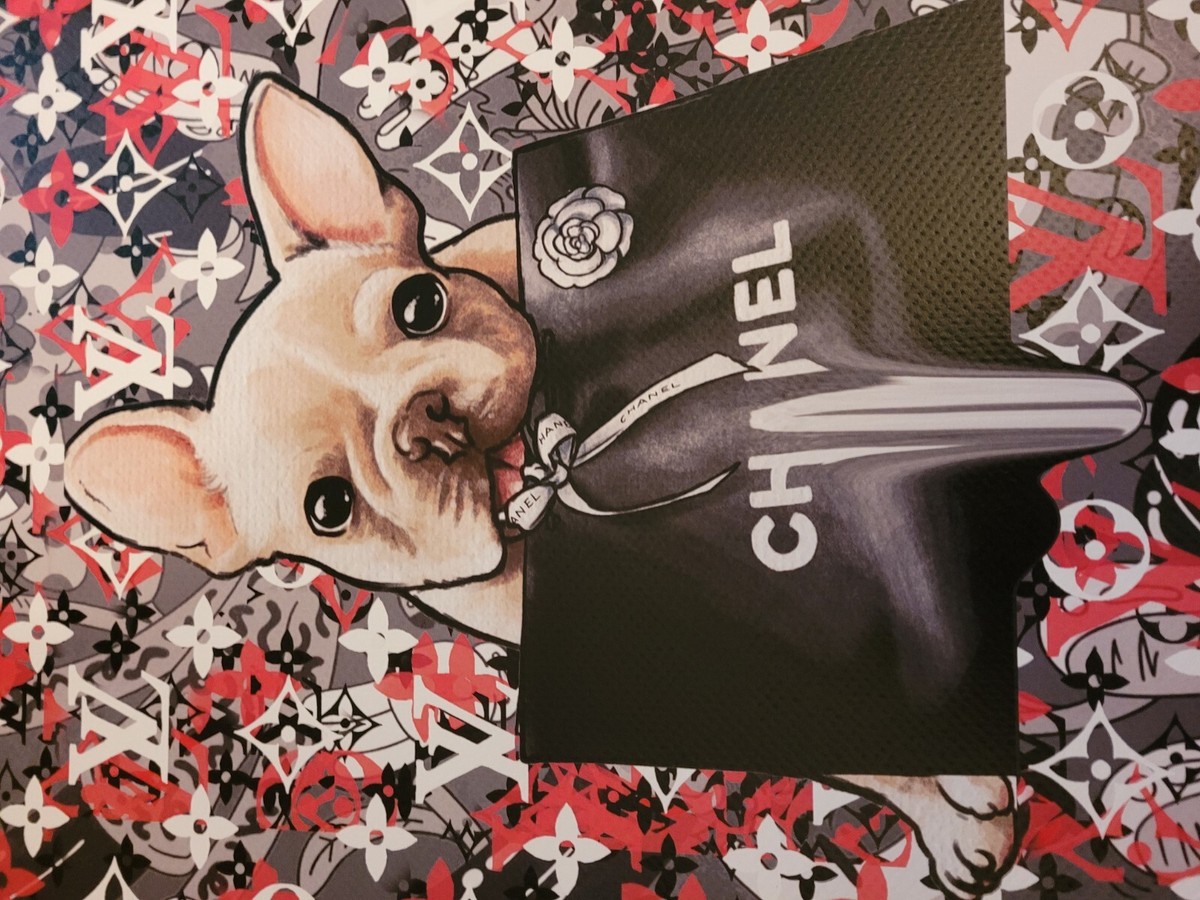 Death NYC 19x13 Signed Graffiti Pop Artist Rare. Chanel Bag French