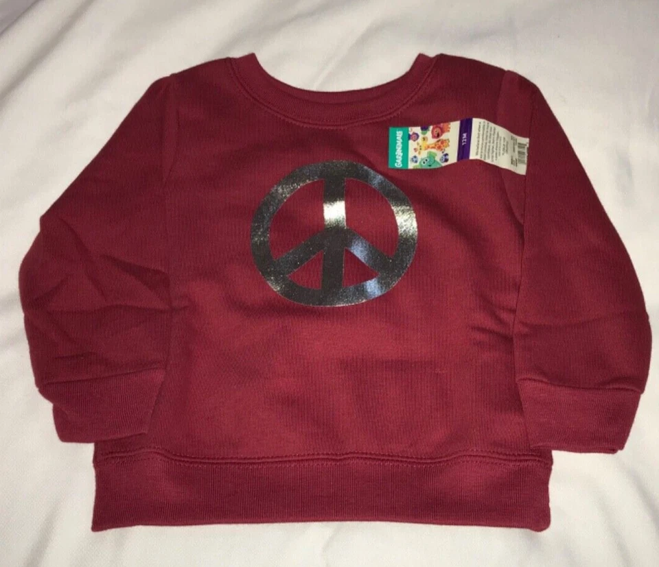 NUEVO TOP POLAR TALLA 12M BRILLANTE SIGNO DE LA PAZ GRÁFICO GARANÍMALES CABAÑA/POLIÉSTER NUEVO CON ETIQUETAS Foto 2 de 4