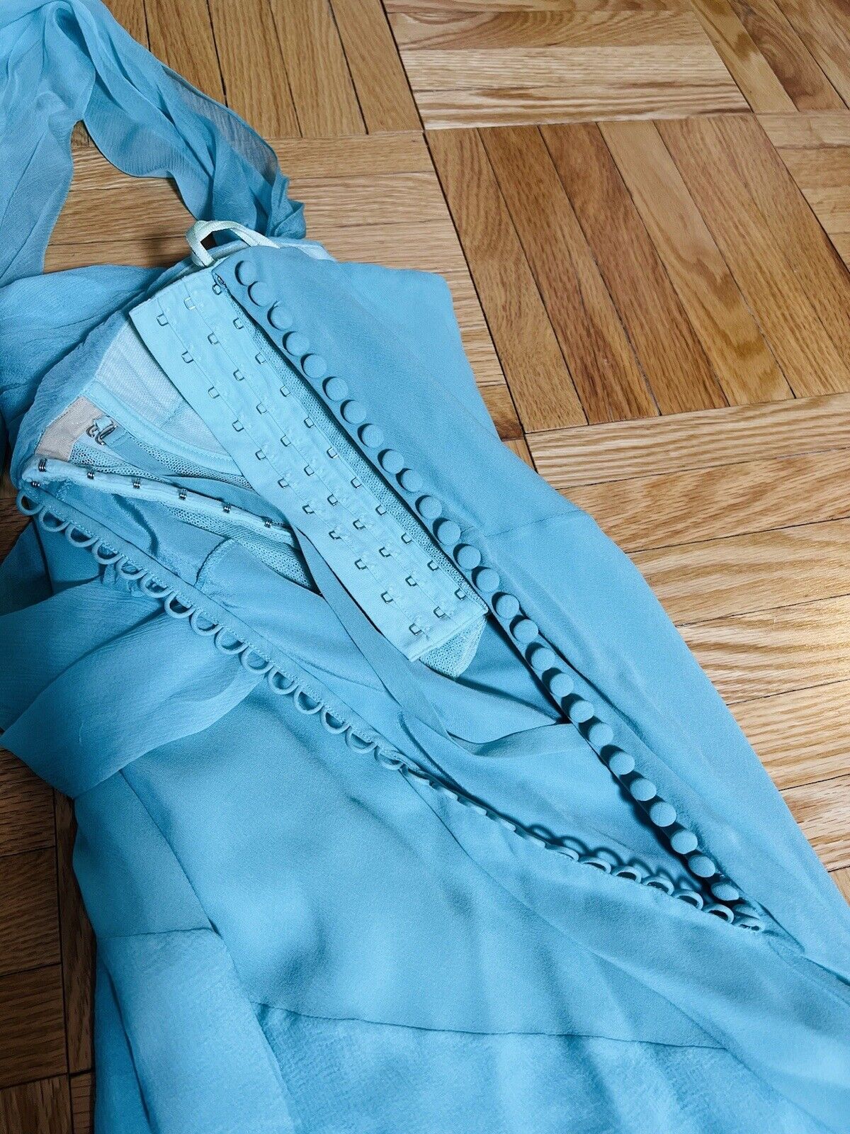 Christian Dior 2005 John Galliano Turquoise Silk … - image 5