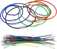 Metal Wire Keychains Kit 45 Pcs Key Rings Loops Stainless Steel Cable Keychain