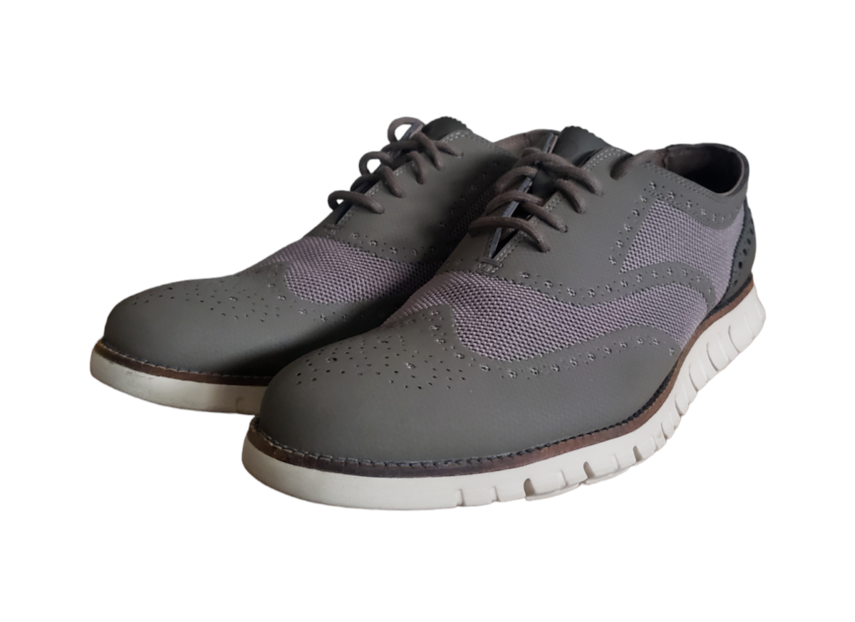 Cole Haan Zerogrand Mens Grey Leather Wingtip Lace Up  display picture 3
