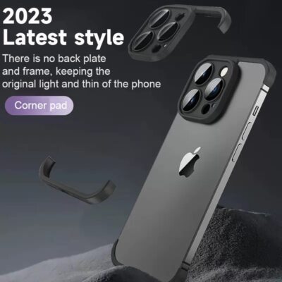 Camera Lens Corner Edge Protector Frameless TPU Case For iPhone 15 Pro Max 14 13