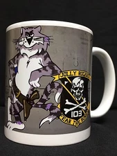 Custom US Navy F14 Tomcat Fighter Jet Coffee mug VF-103 Jolly Rogers Top Gun