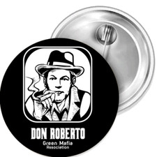 Don Roberto Green Mafia Corrupt Button Badge Sticker Bottle Opening Mirror