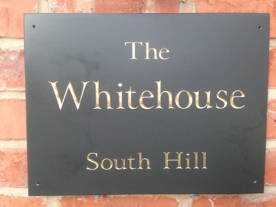 LARGE Premium Quality Smooth Slate House signs 400mm x 300mm ANY NAMENUMBER - Image 3 of 4