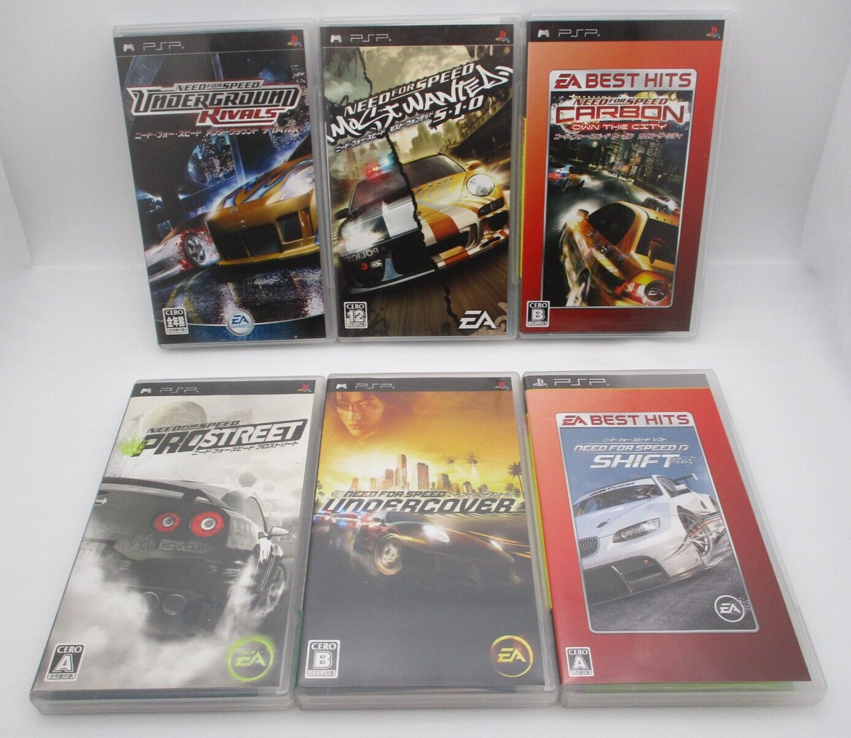 PSP カセット集 PSP NEED FOR SPEED Shift Under Cover Pro Street Carbon 6Games