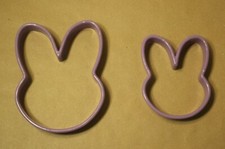 2pc Bunny Rabbit Head Face Purple Plastic Ams...