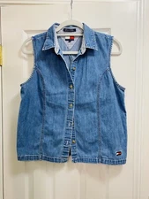 Tommy Hilfiger denim Top Vest Womens Sz 12 logo