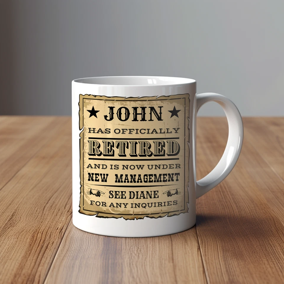 Retirement Gift For Men, Funny Personalised Husband Retirement Mug, Retired Dad - Image 3 of 4