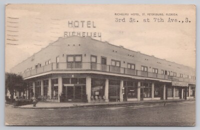 Hotel Richelieu St. Petersburg Florida 3rd St at 7th Ave S, Advertising Postcard