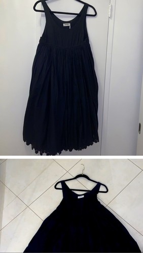 Sonia Rykiel, Sonia RYKIEL vintage lino leggero maxi abito alla caviglia gonna intera S uncinetto