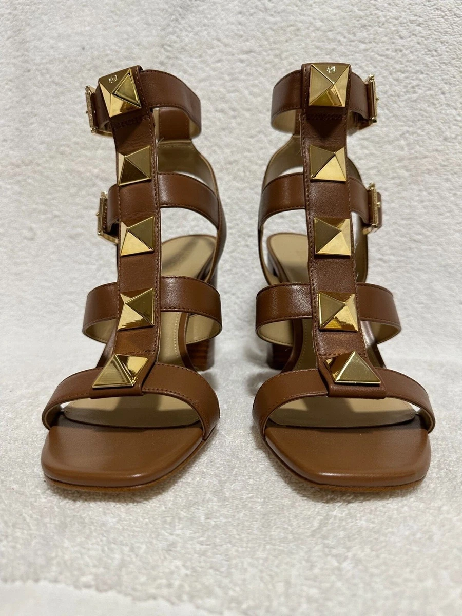 MK Michael Kors NWB Wren Heeled Studded Gladiator Sandals Size 8