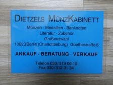 Taschenkalender Dietzel´s MünzKabinett Berlin 1997