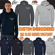 Personalised Custom Embroidered Your Text B C Hooded Sweatshirt Sports BA405
