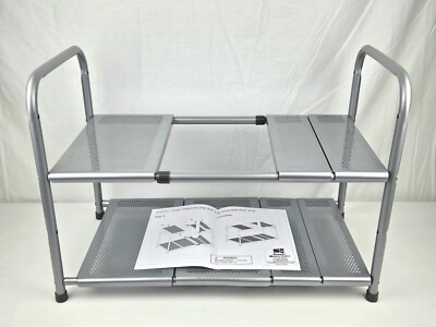 SimpleHouseware Under Sink 2 Tier Expandable Shelf, Silver - Brand New Sealed