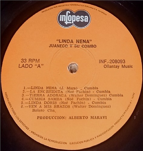 JUANECO Y SU COMBO "Linda nena" 1976, PERUVIAN PSYCH CUMBIA, JUNGLE CUMBIA (EX) - Picture 3 of 7