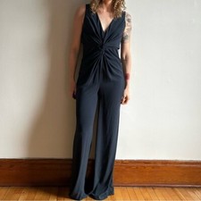 Halston Heritage NWT Navy Sleeveless Wide Leg Jumpsuit