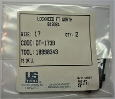 2- 1/4-28 Threaded size 17 Drill Bits, .1730 Aircraft Tools, .173 Drill Bit