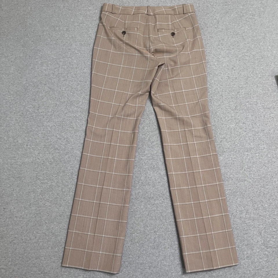 Banana Republic Pants Womens 0 Short Beige Logan Window Pane Plaid Wool Blend - Image 2 of 4