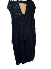 Black Lace Plus Size Peplum Dress Size Large
