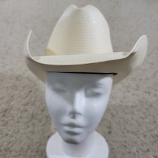 STETSON 5X Genuine Shantung Panama Hat Size 6 7/8 Beige Straw Cowboy Western