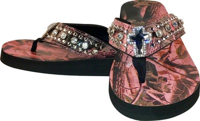 camo flip flops with rhinestones