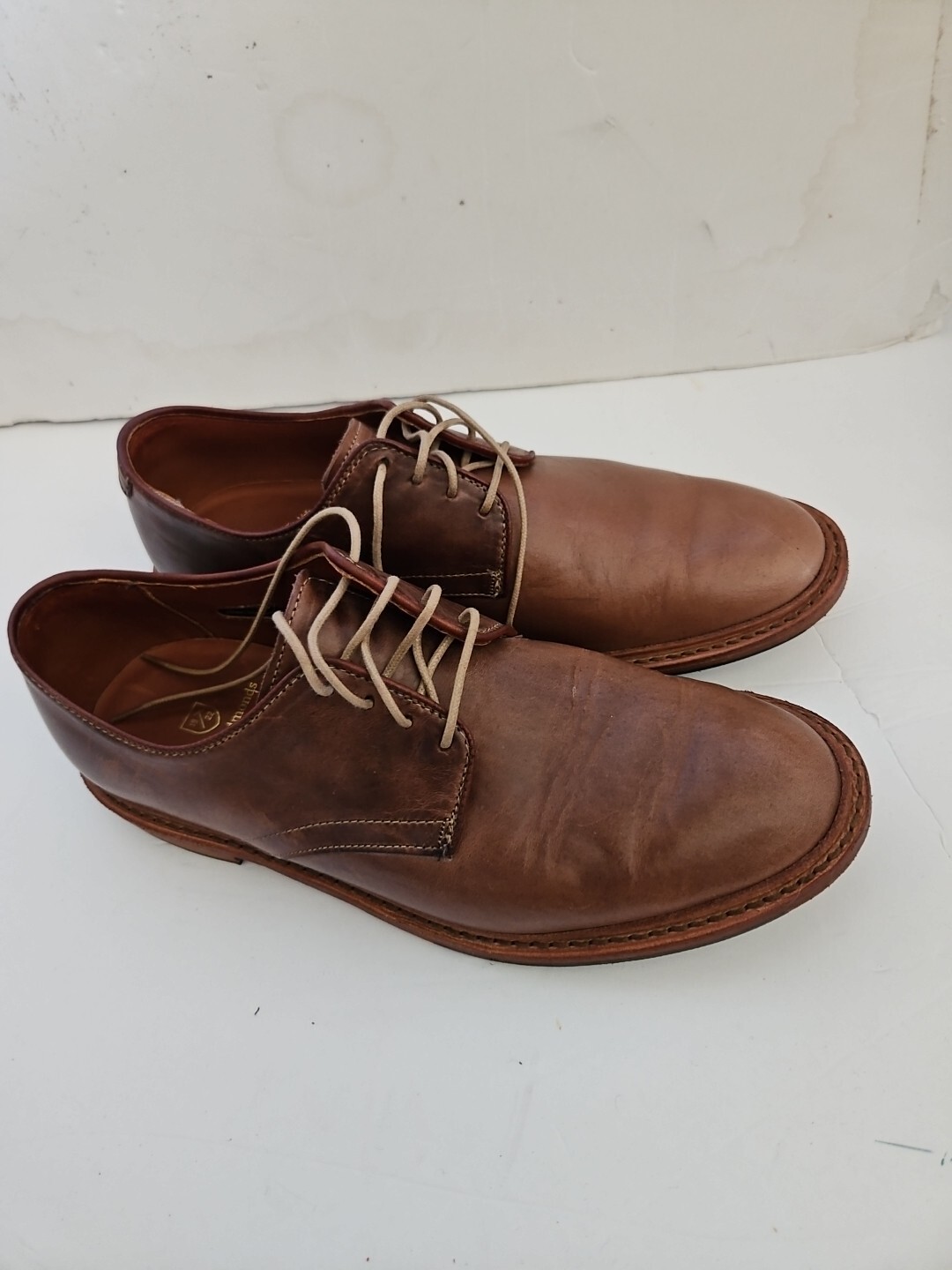 SAOLA Scarpe eleganti derby Allen Edmonds Academy da uomo Oxford taglia 9 D in pelle marrone usate