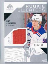 2018-19 SP GAME USED ROOKIE SWEATERS LIAS ANDERSSON ROOKIE JERSEY 2 COLORS