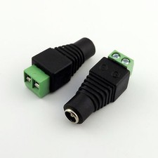 5x DC Power 5.5mm x 2.1mm Female Jack CCTV Camera LED Balun Adapter Connector