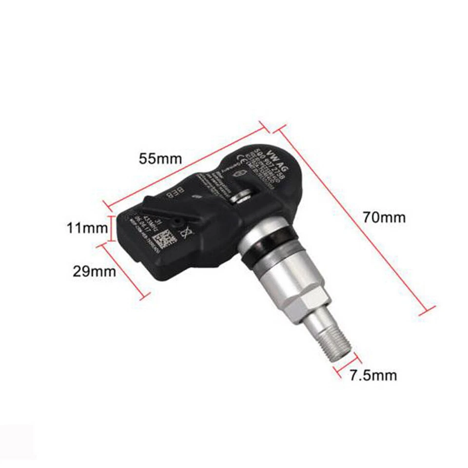 5Q0907275B 433MHZ TIRE PRESSURE SENSOR TPMS For AUDI SKODA PORSCHE VOLKSWAGEN - Изображение 2 из 4