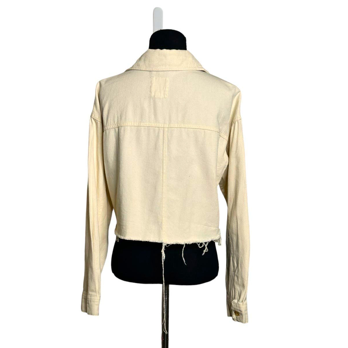 Thread + Supply cream yellow cropped button denim… - image 2