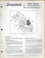 SIMPLICITY ROTICUL REVERSING ROTARY TILLER 990233 Operator's Manual Parts List