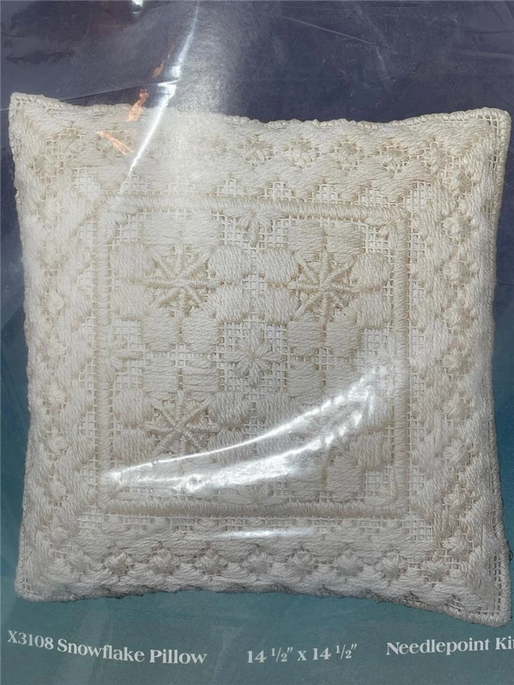 CREATIVE EXPRESSIONS Needlepoint Kit - SNOWFLAKE PILLOW 14.5" Square - Image 2 of 3