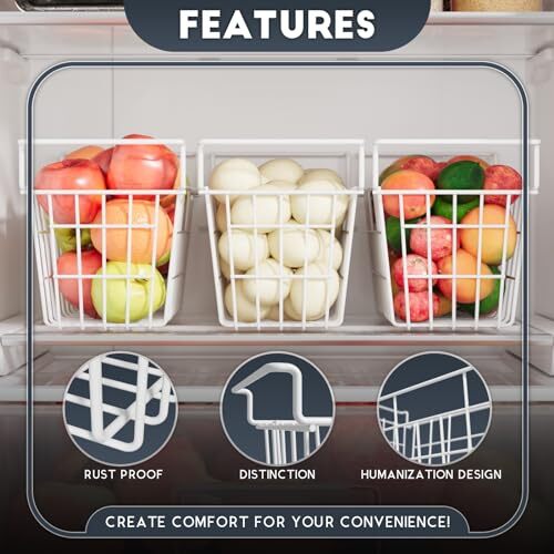 17.5 inch 2Packs Chest Freezer Organizer Bins, Deep Freezer Basket