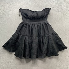 ASOS LUXE Strapless Cocktail Holiday Mini Dress US 8 Black Tiered Lined NWT