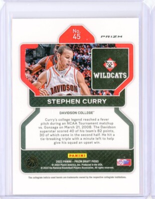 2022-23 Panini Prizm Draft STEPHEN CURRY Davidson GS Warriors